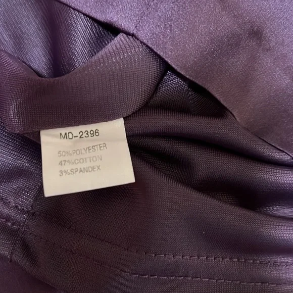 MINUET Purple Gold S Sleeveless Short Formal Stretch Natural Waist Pencil Dress - Picture 17 of 17